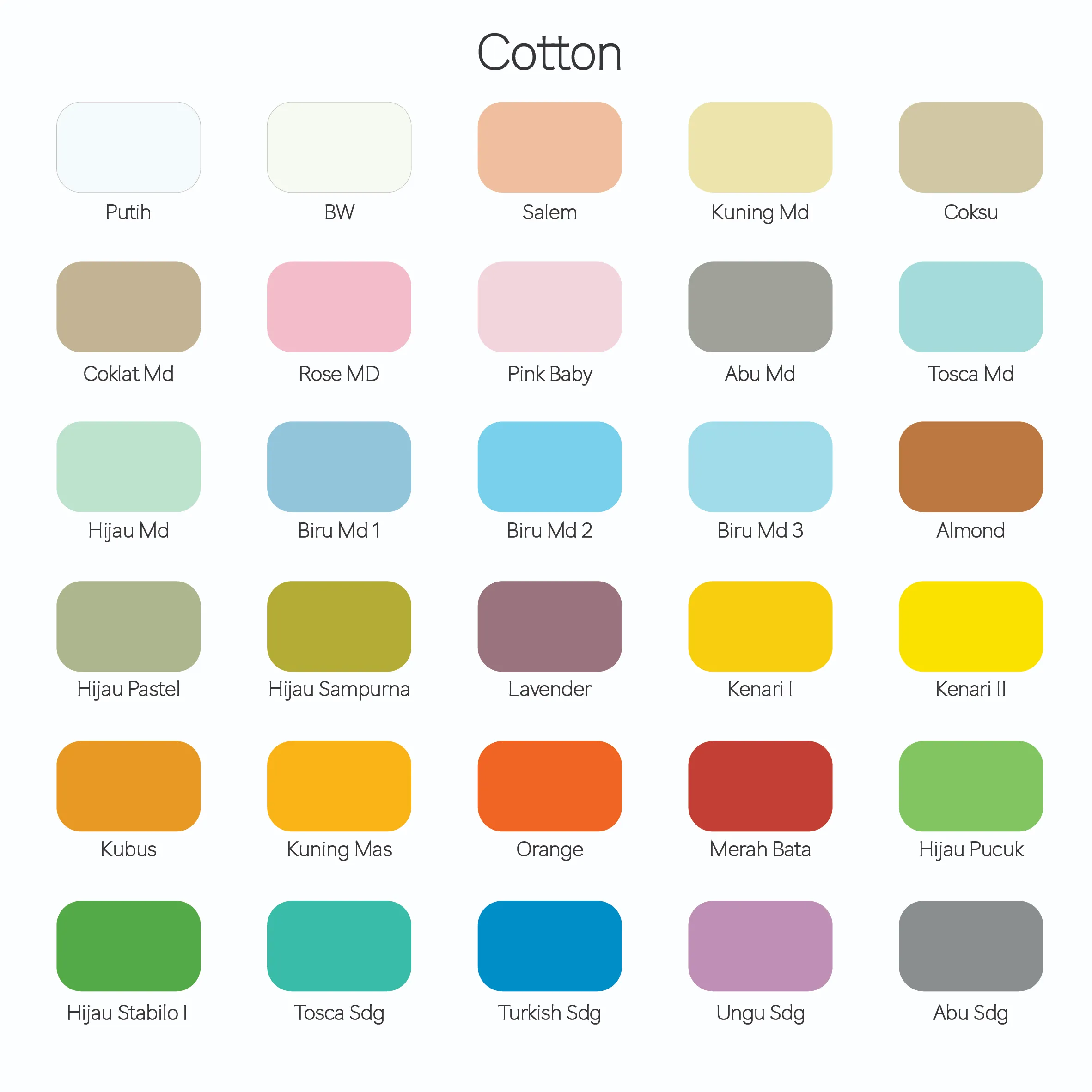 Katalog warna kain katun cotton 1
