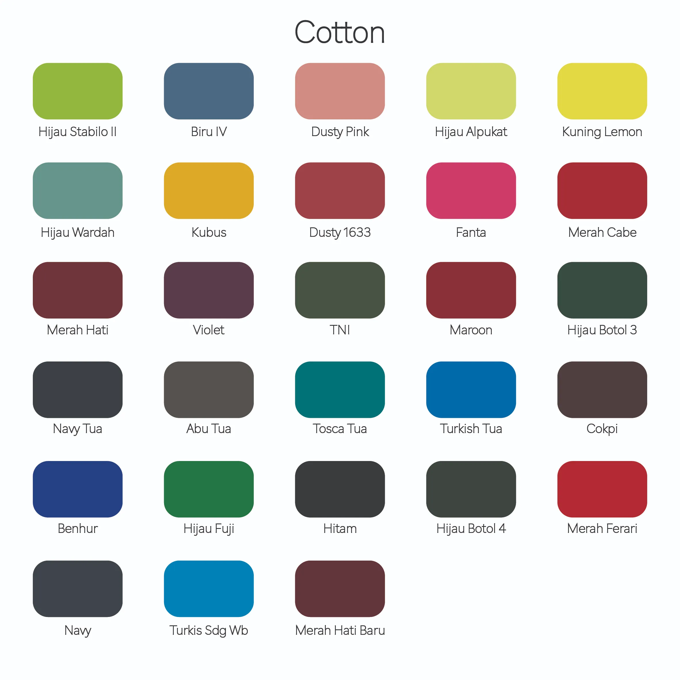 Katalog warna kain katun cotton 2